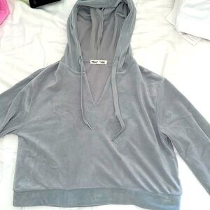 Wallflower light grey velour hoodie
